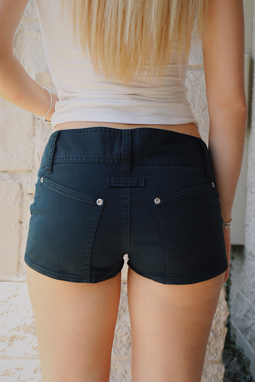 BLACK MICRO-MINI SHORTS view 2