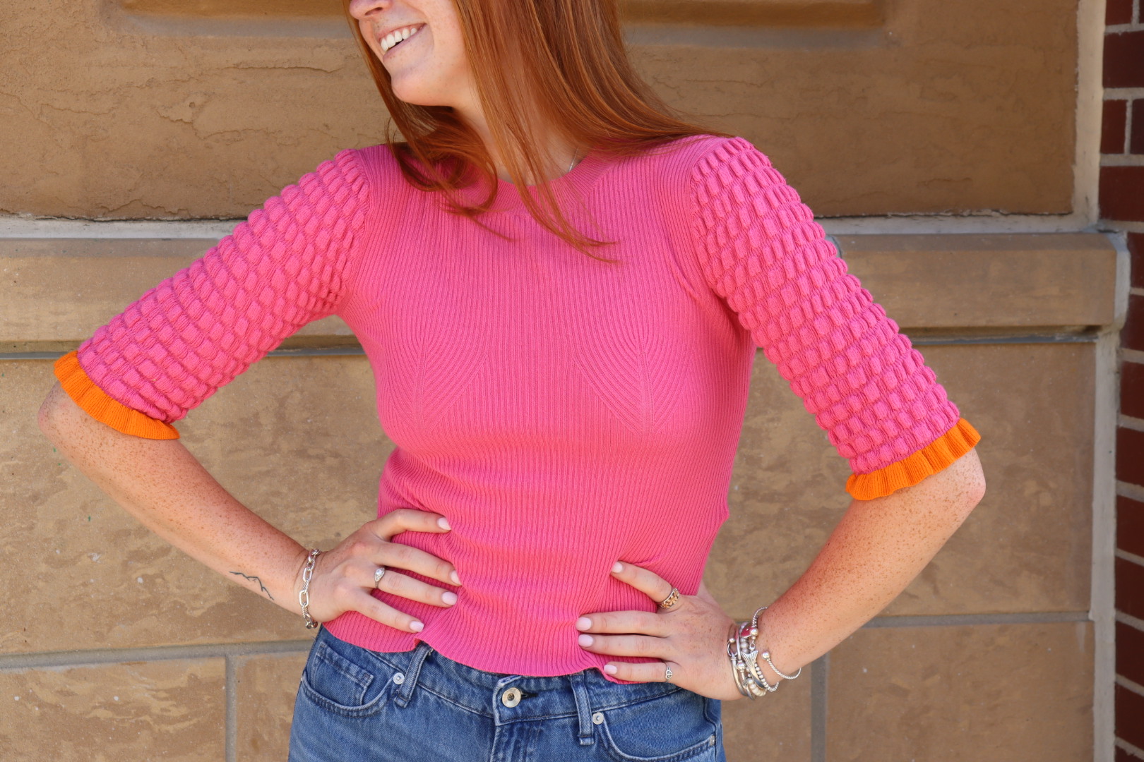 CHLOÉ PINK AND ORANGE MID-SLEEVE view 5