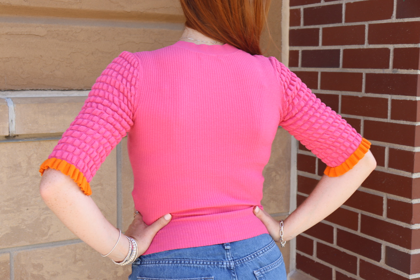 CHLOÉ PINK AND ORANGE MID-SLEEVE view 6