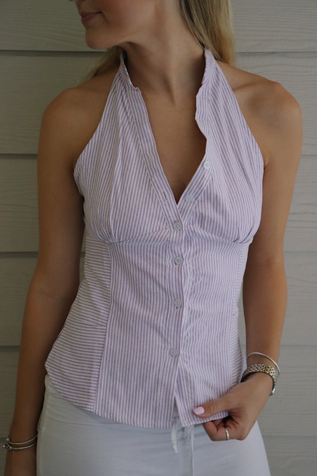 LILAC COLLARED TANK view 2